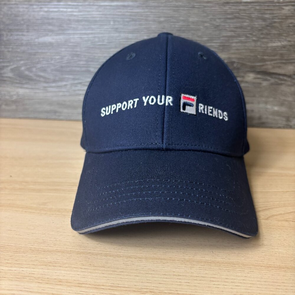 Fila Hat Cap Strap Back Blue Support Your Friends Adjustable